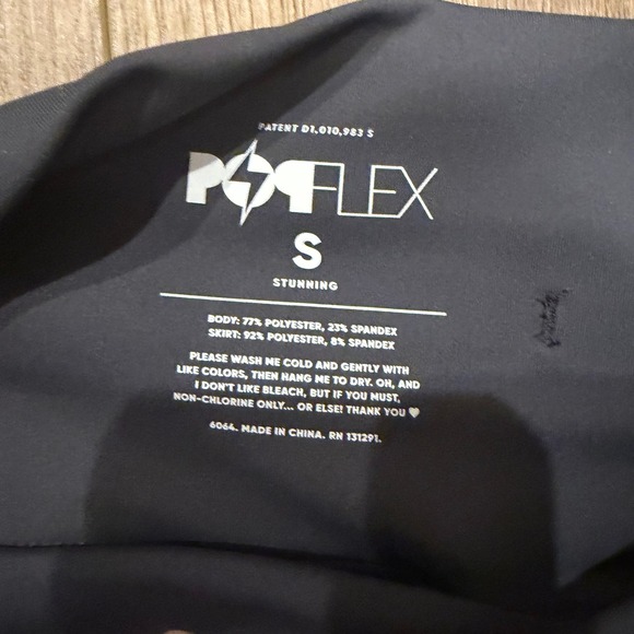 POPFLEX Pirouette Skort Charcoal Ruffle Mesh Tennis Skirt Small NWT - Picture 3 of 8